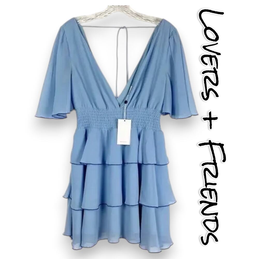 Lovers + Friends Billie Mini Dress Baby Blue New With Tags Size XXS